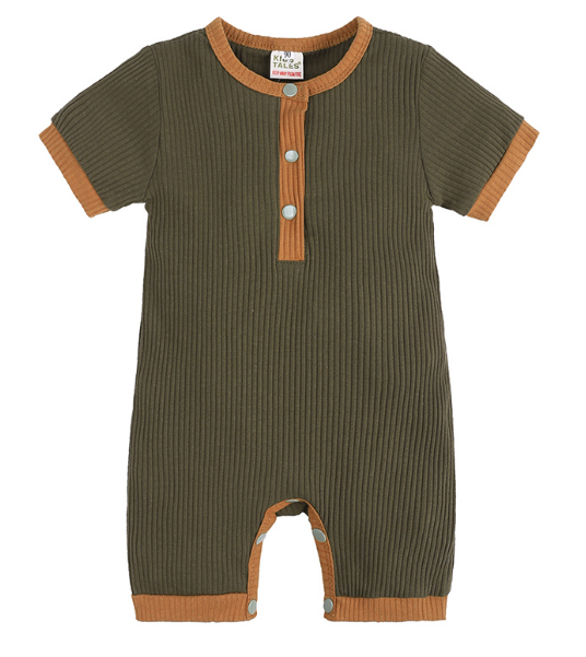 Fashion Solid Color Baby Romper Image 2