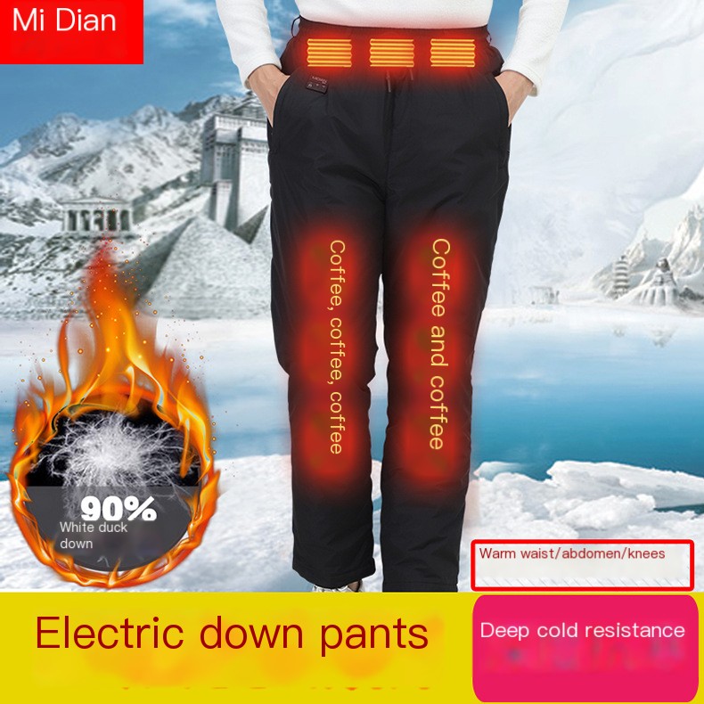 USB smart heating pants 12 zone heating couple straight pants winter electric heating pants thickened down pants wholesale