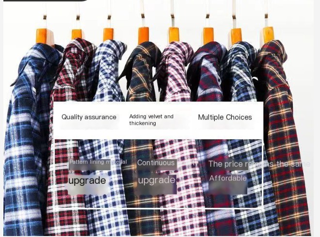 Men's Plaid Winter Jacket with Fleece Lining