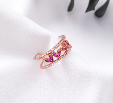 Heart-Shaped Open Ring Image 3