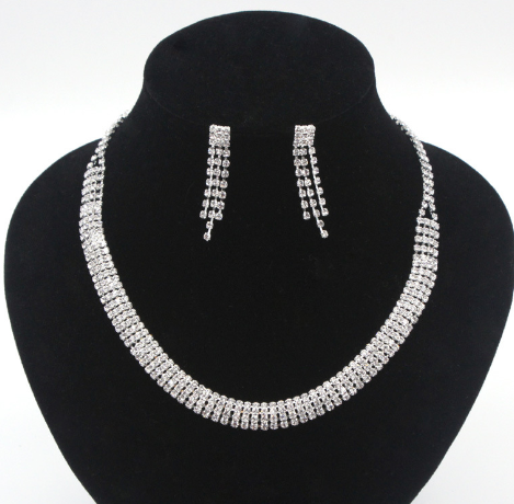 Bridal jewelry set - multi-layer necklace and earrings
