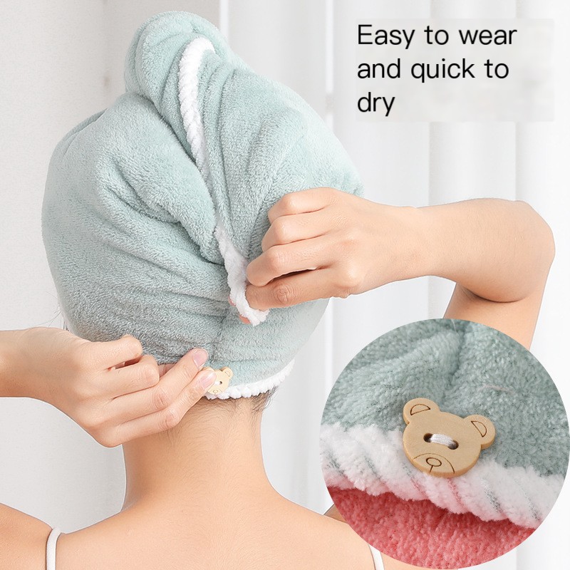 Hair drying cap blue gray