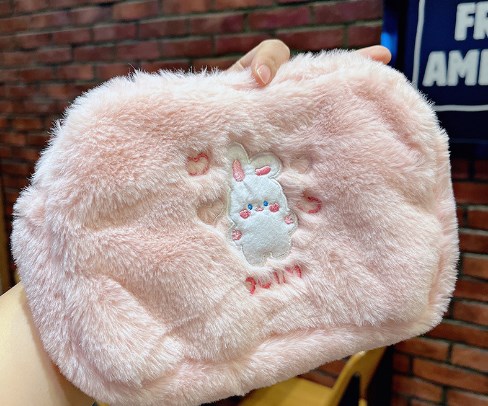 Cartoon Bear Embroidery Plush Bag