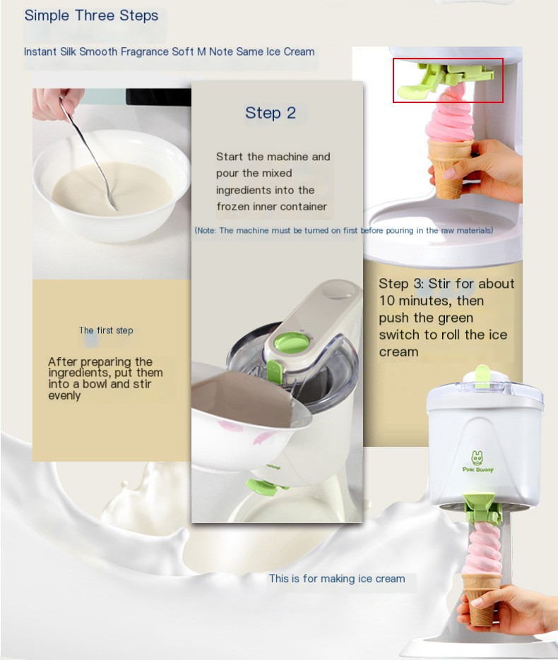 Ice Cream Machine in Use