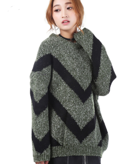 Striped Round Neck Sweater Image 2