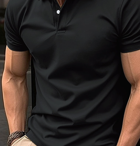 Solid Color Men's Sports Polo Shirt 7