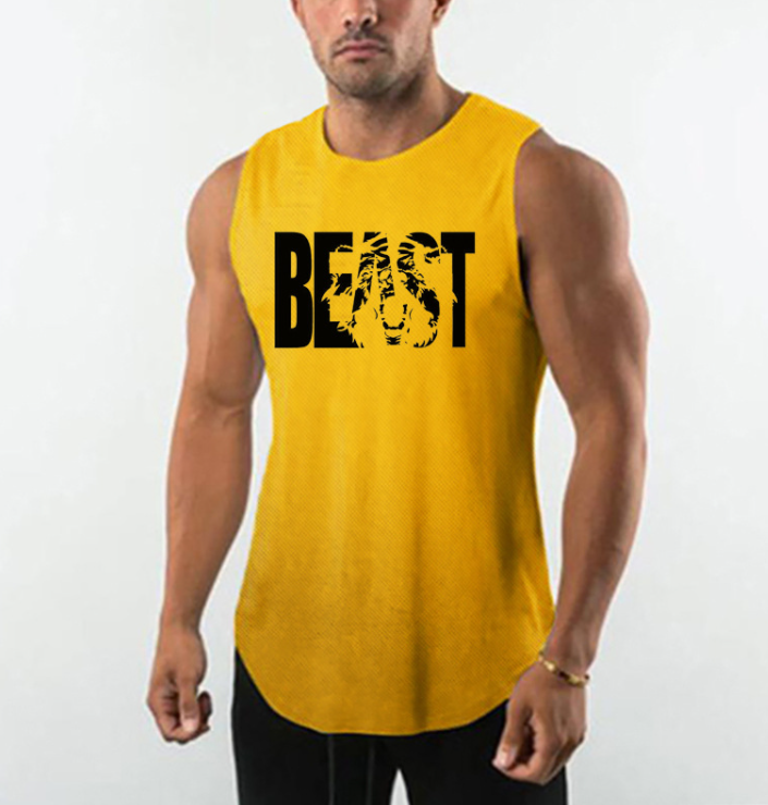 Round Neck High-Slit Sports Vest Image 6