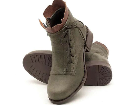 Vintage Lace Low Heel Boots