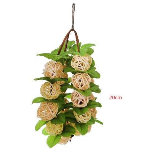 Bird Rattan Ball Toy Wood