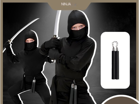 New Halloween ninjia cosplay Ninja children's costume playing suit Black Samurai performance costume