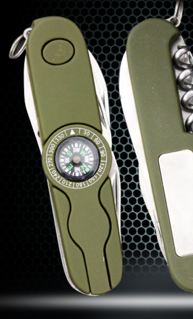 Green Swiss Army Knife with Lights