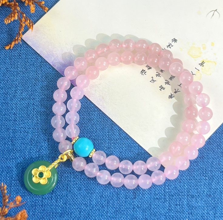 Quartz Jade Strawberry Crystal Bracelet 6