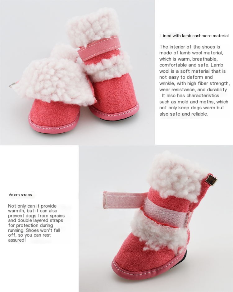 Thick Lamb Wool Pet Shoes 4