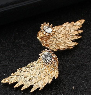 Vintage 3D Angel Wings Earrings Image 2
