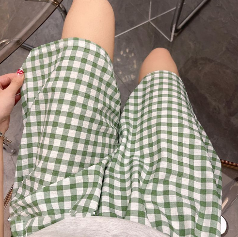 High-Waisted Plaid Bodycon Skirt