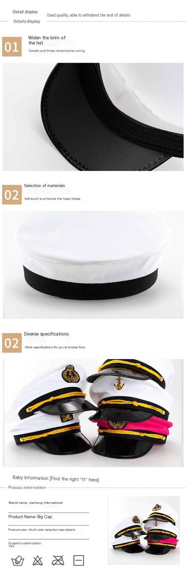 Captain's Hat Front View