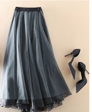 Ladies Paneled Mesh High Waist Skirt 2
