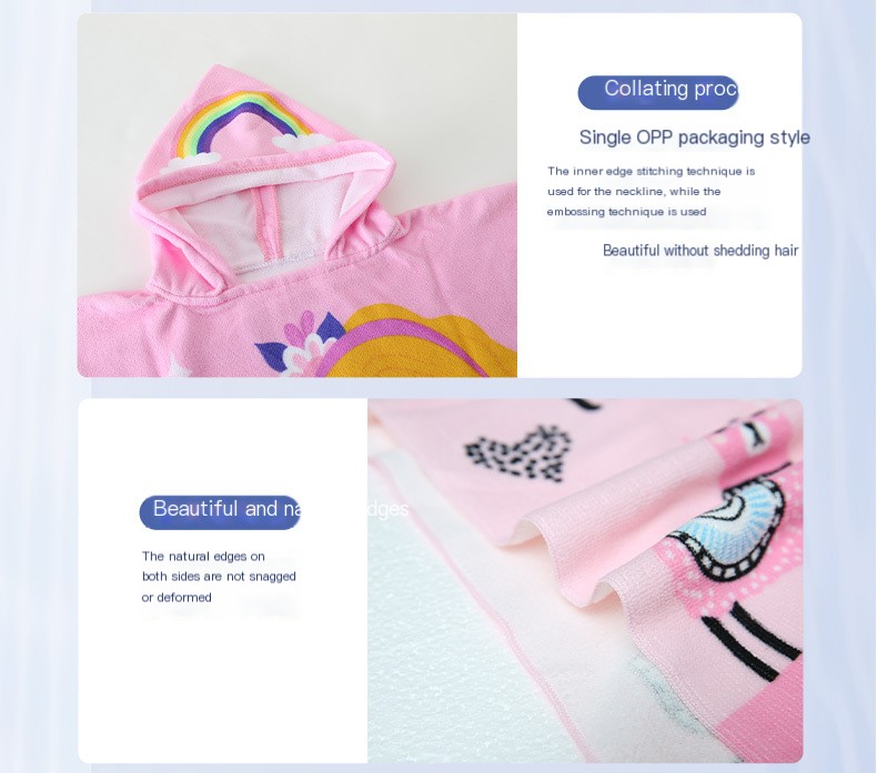 Microcredit Explosions Large Children's Bath Towel Cloak Reactive Printing Hooded Bathrobe Cloak Absorbent Quick-drying Wearing Bath Towel