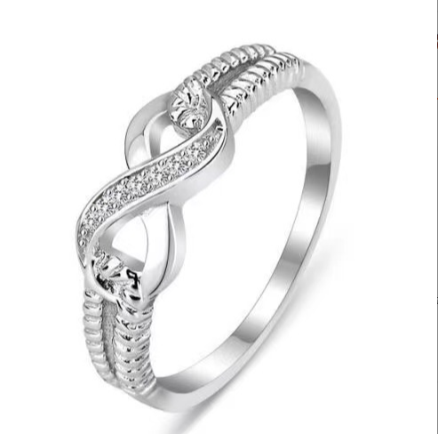 Creative Diamond-Embedded 8-Character Ring Image 3