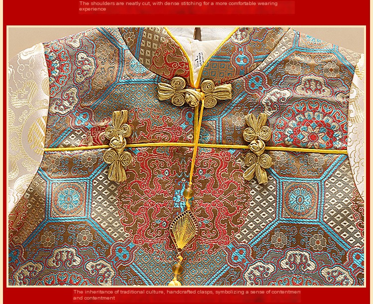 23 autumn new male baby one year old catch weekly birthday party 100 days dress Chinese Tang suit crown dress wholesale