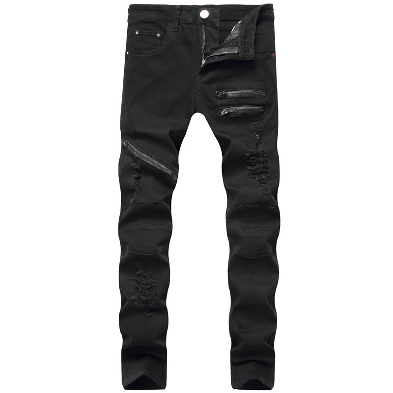 Men's Zipper Casual Jeans - Detail 3