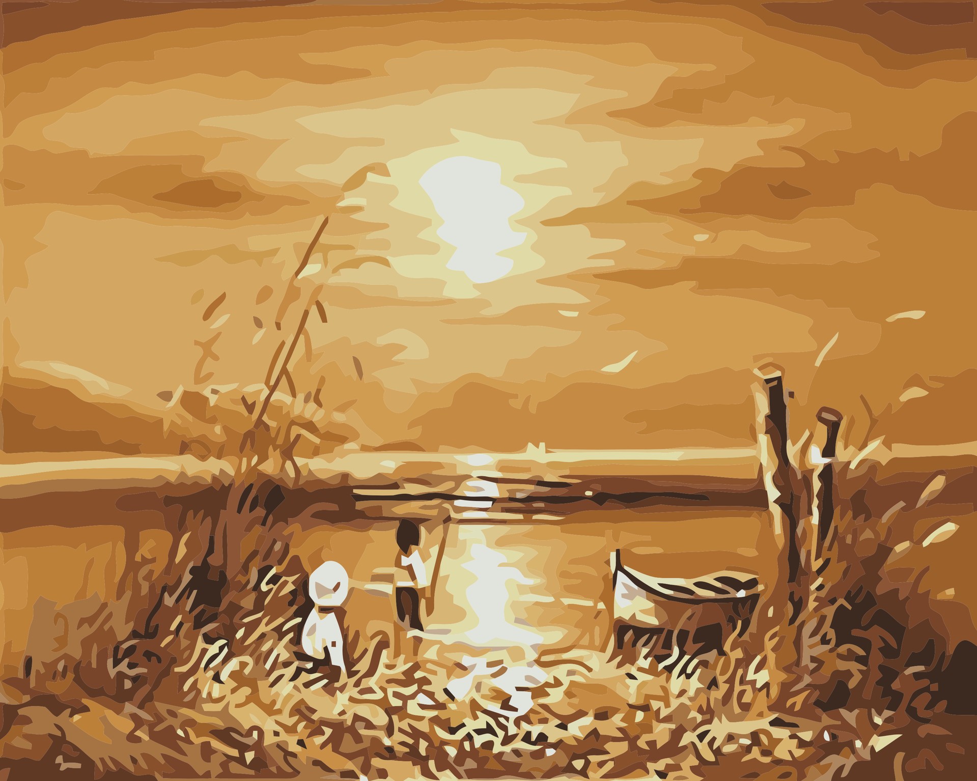 Beach Sunset Digital Painting