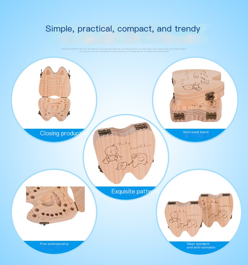 Wooden Milk Tooth Storage Box Image 3