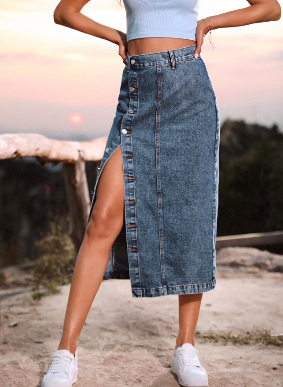 Denim Skirt Image 5