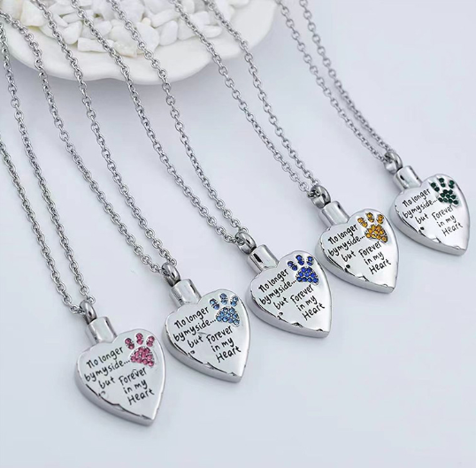 Heart-Shaped Pet Ash Necklace Image 4
