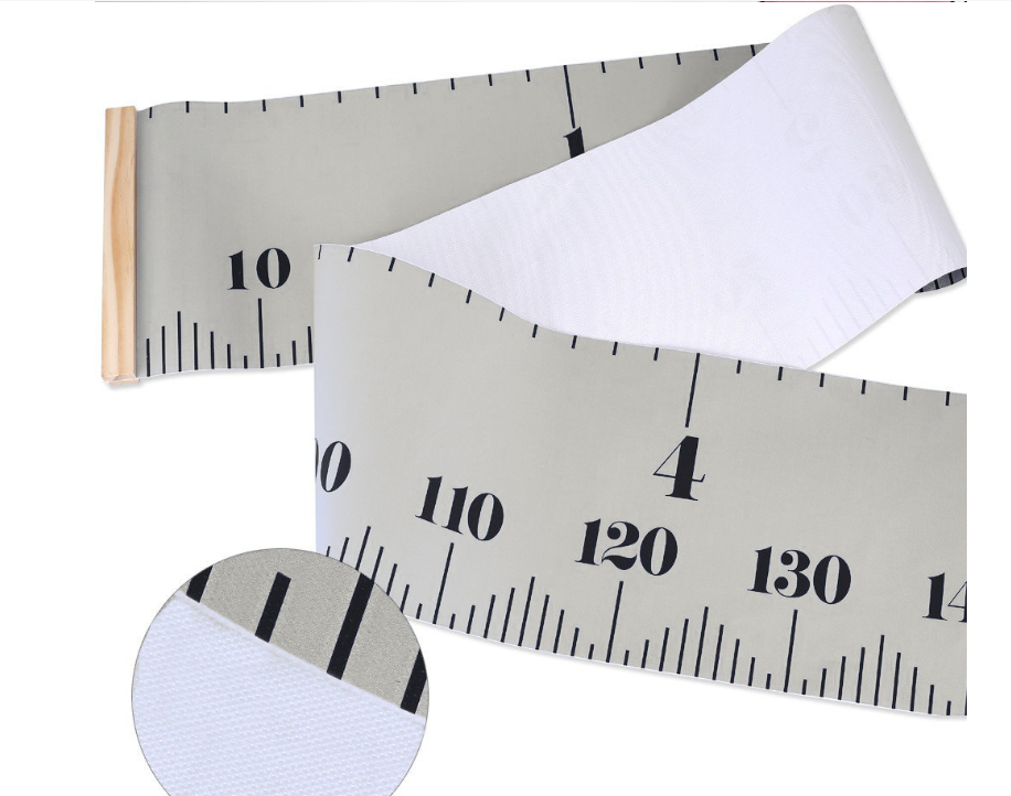Height measuring ruler in use