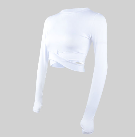 Long Sleeve Yoga Crop Top Black