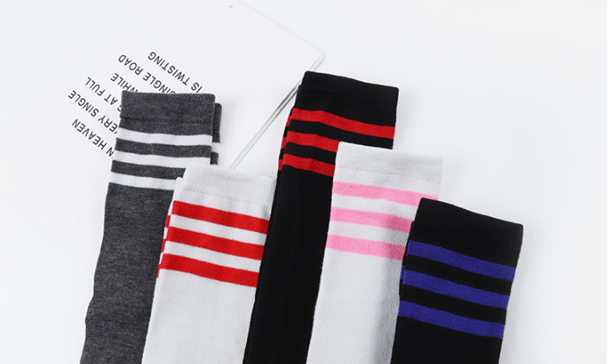 White Stripe Knee Socks