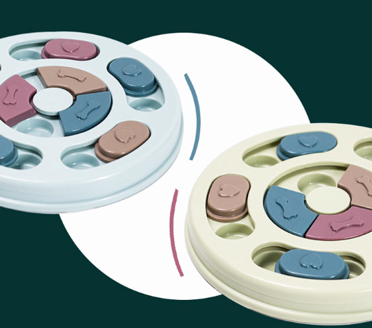 Colorful dog feeding puzzle
