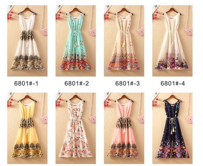 Chiffon Maxi Dress Color Options