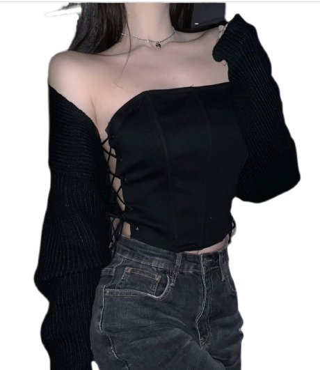 Cropped Strapless Top Image 3