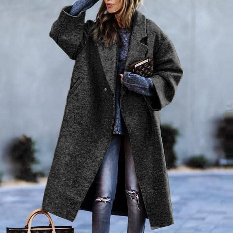 Womens Casual Fashion Long Plaid Jacket Image 4