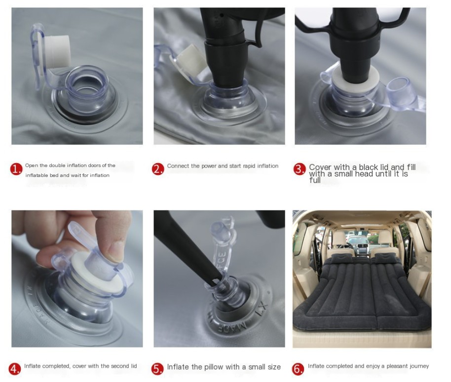 Car inflatable mattress, rear row travel bed
