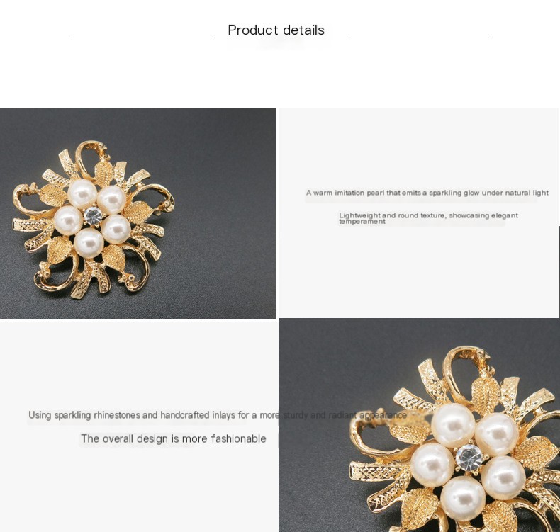 Korean Diamond Flower Brooch Details