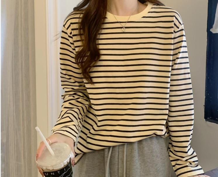 Women's Loose Long-sleeved Striped Shirt Image 6