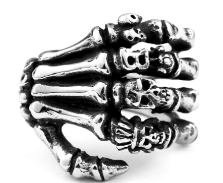 Punk Hand Bone Ring 1