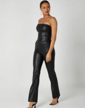 Elena Faux Leather Pants/Fashion New Women's High Elastic PU Leather Pants Leggings Women's Pants image