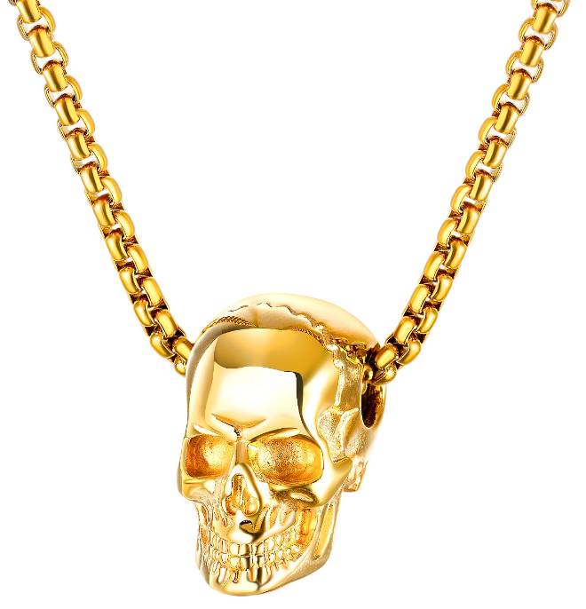 Skull Pendant Necklace Silver