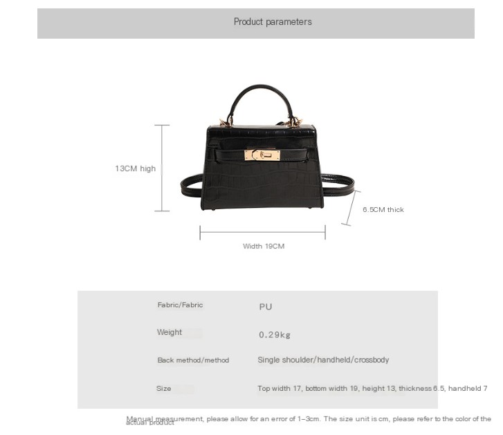 Crocodile Texture Crossbody Bag