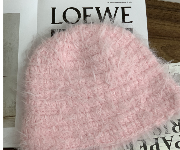 Korean Version Soft Waxy Long Wool Baotou Knitted Hat - Purple