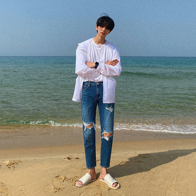 Cropped Trousers in Blue