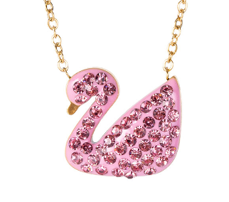 Rose Gold Black Swan Necklace Image 2