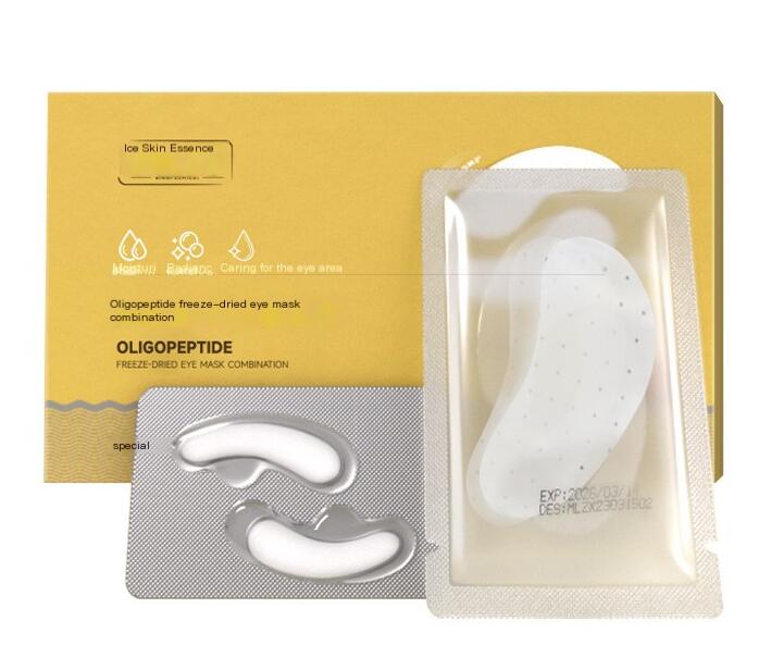 Oligopeptide freeze-dried eye mask boxed to improve dark circles moisturizing hydrating lifting firming collagen eye mask wholesale image