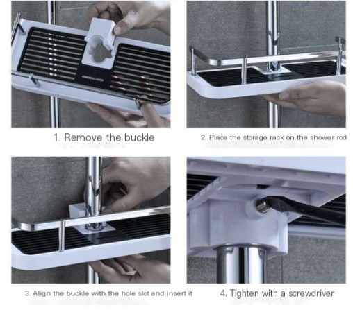 Multifunctional Shower Shelf - White