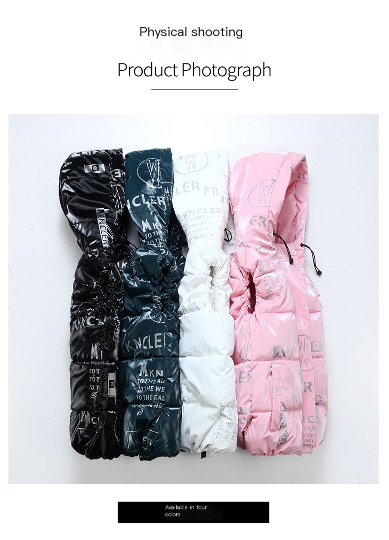 2023 new vest fashion autumn and winter W printed cotton waistcoat parent-child suit children's medium and large children's vest