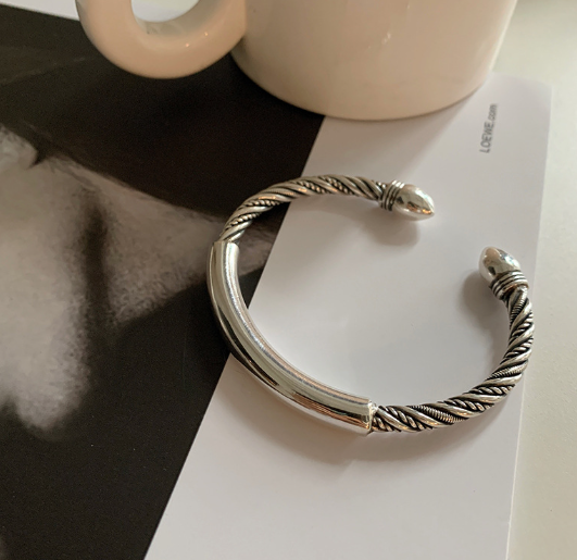 Sterling Silver Bracelet Retro Old Matte Handmade